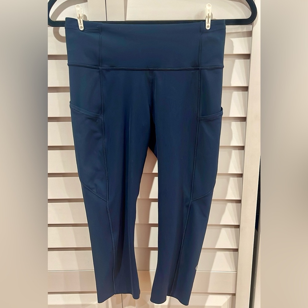 Navy Blue Lululemon Pocket Ankle Leggings
